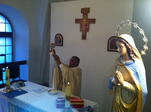 Nossa Celebração, numa capela da Basílica da Anunciação, em Nazareth.