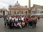 Na Praça de São Pedro, em Roma, após receber a bênção do Papa Francisco.