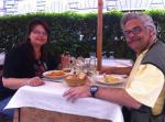 Jantar ao ar livre, pelas ruas de Roma.