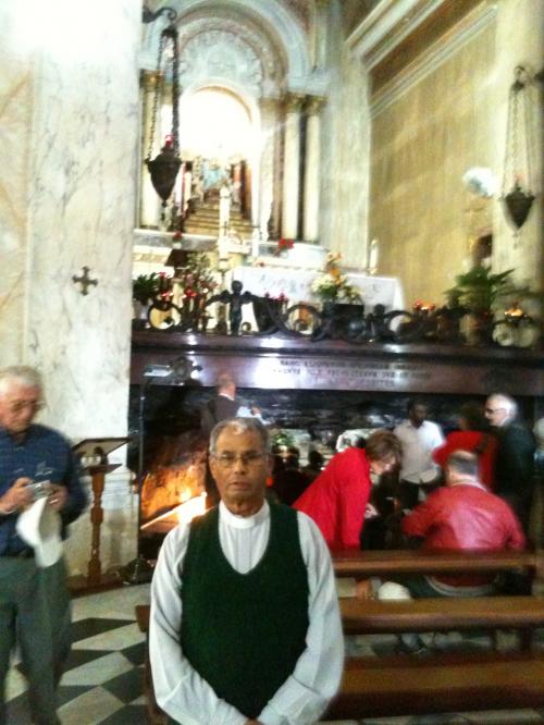 Na igreja Stela Maris, no Monte Carmelo.