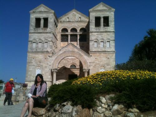 Junto da Igreja das 3 Tendas, no alto do Monte Tabor.