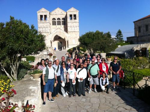 Grupo na Igreja das 3 Tendas, no alto do Monte Tabor