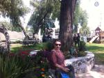 Nos jardins do nosso restaurante em Teotihuacan.