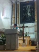 Homilia do Pe. Leomar na concelebração na Basílica de Fátima.