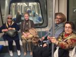 Pegando trem até o nosso terminal de Madrid. 