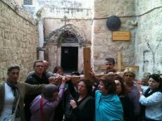 Durante nossa caminhada na Via Dolorosa