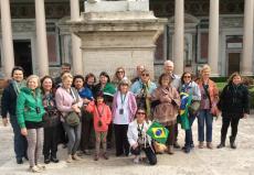 Na visita à Basïlica de São Paulo, em Roma