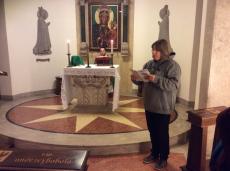 Na nossa última celebração da viagem, em Roma, na Capela Polonesa, dentro da Bas
