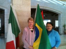 No lobby de nosso hotel em Nazareth