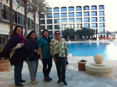 Na piscina de nosso hotel em Nazareth