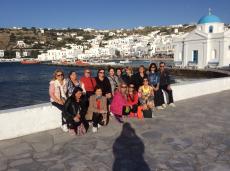 Todo o grupo em Mykono, inclusive a sombra do fotógrafo