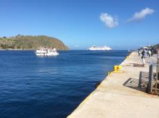 Nosso Navio visto do porto da Ilha de Patmos