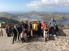 Grupo visitando o Mosteiro de São João, no alto da Ilha de Patmos
