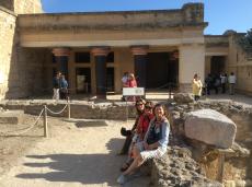 Nas ruínas do Palácio do Rei Minos na Ilha de Creta