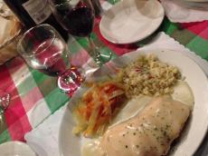 O salmão da janta em Quebec. 
