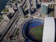 A vista da cidade de Toronto na CN Tower. 