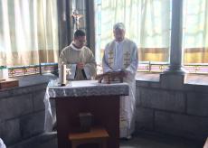 Nossa celebração na Basílica de Lourdes, na Capela de Santa Anna