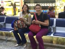 Aguardando no aeroporto de Porto Alegre. 