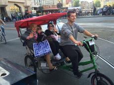 Andando de taxi em Amsterdam