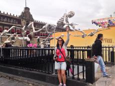 Junto com as celebrações do dia dos mortos, no Zocalo da Cidade do México. 