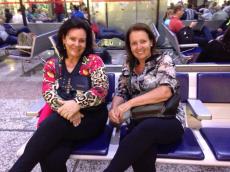 No aeroporto de Porto Alegre. 