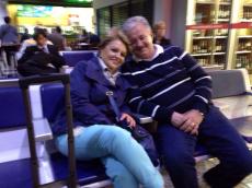 No aeroporto de Porto Alegre. 