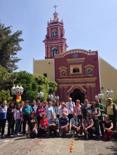 Após a missa em Puebla. 