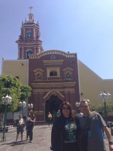 Após a missa em Puebla. 