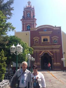 Após a missa em Puebla. 