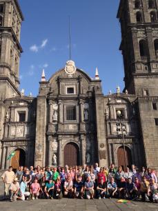 Visitando a Catedral de Puebla. 