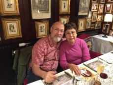 No jantar de boas-vindas em Viena. 