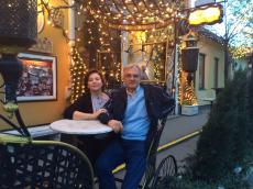 No jantar de boas-vindas em Viena.
