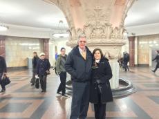 Passeando no metrô de Moscou. 