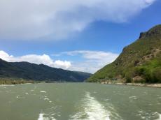 No passeio de barco pelo Rio Danúbio.