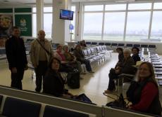 Em Porto Alegre, aguardando o nosso primeiro embarque.