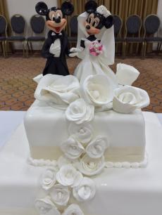 Comemoração do casamento no hotel.