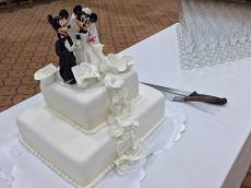Comemoração do casamento no hotel.
