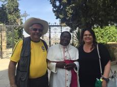 Grupo em Ein Karem, local do Magnificat.