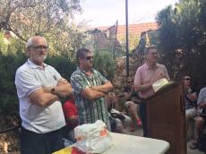 Grupo em Ein Karem, local do Magnificat.