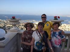 Nos jardins de Haifa.