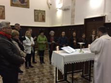 Na missa no Monte Carmelo.