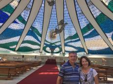 Na Catedral de Brasília.