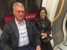Hora de pegar o metrô. 